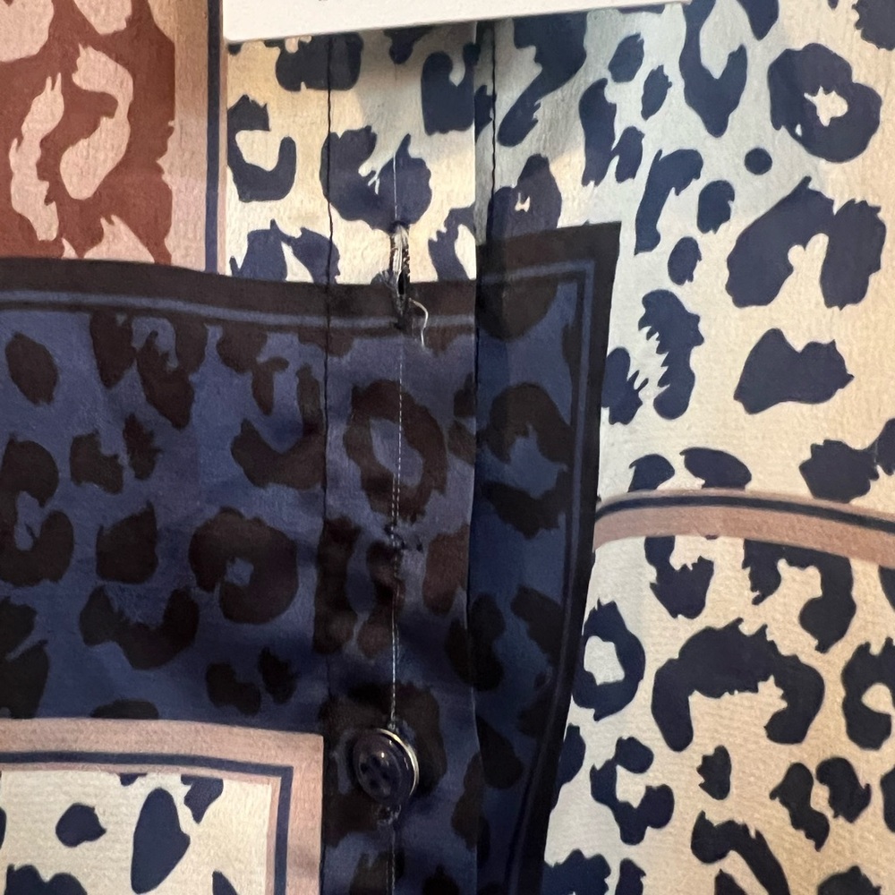 Leopard Print Patchwork Blouse - image 5